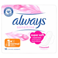 ALWAYS Sensitive Podpaski ze skrzydełkami - Normal (rozmiar 1) 1op.-10 sztuk