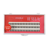 IBRA Kępki rzęs EXTRA DOUBLE skręt C-0.10 - 8mm 1op.