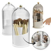 ECARLA Organizer na pędzle - obrotowy ryflowany Biały CB61B