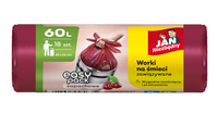 JAN NIEZBĘDNY Worki na śmieci HD Easy-Pack Wiśnia 60L - 18 sztuk