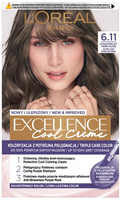 LOREAL Excellence Creme Farba do włosów 6.11 Ultrapopielaty ciemny blond