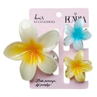 ECARLA Zestaw spinek do włosów klamer 3w1 - Kwiat ombre XL + 2 szt. mini spinek SP416